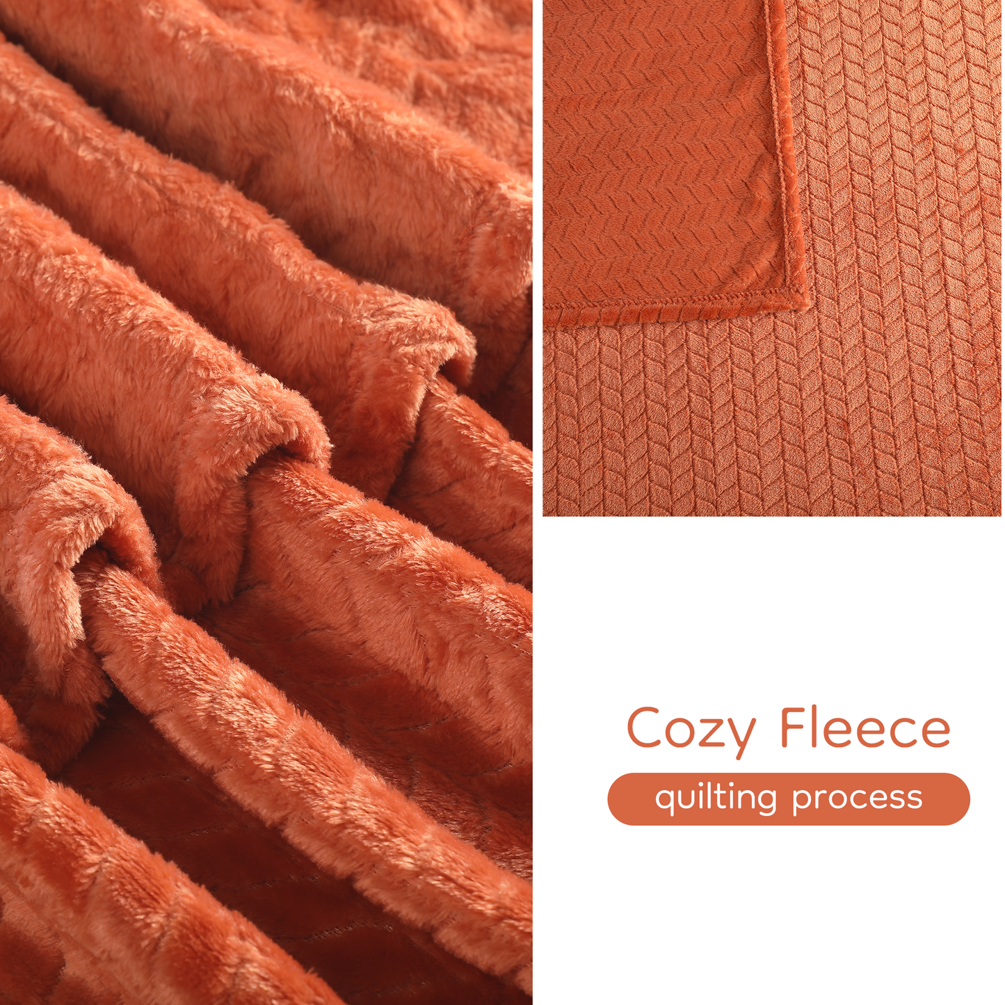 SUNNY HEAT Bed Blanket 70×78 Inches, Breathable and Cozy Microplush for Bed Sofa Couch, Suitable for All Seasons, Pumpkin