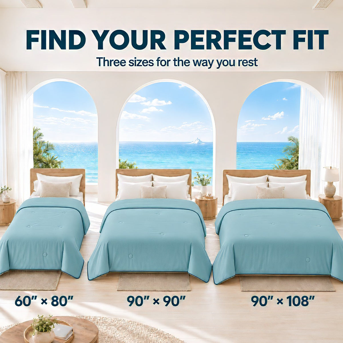 SUNNY HEAT Twin Cooling Comforter for Hot Sleepers, Double-Sided Cooling Blanket for Summer, Breathable Lightweight Bedding, Teal, 60"x80"