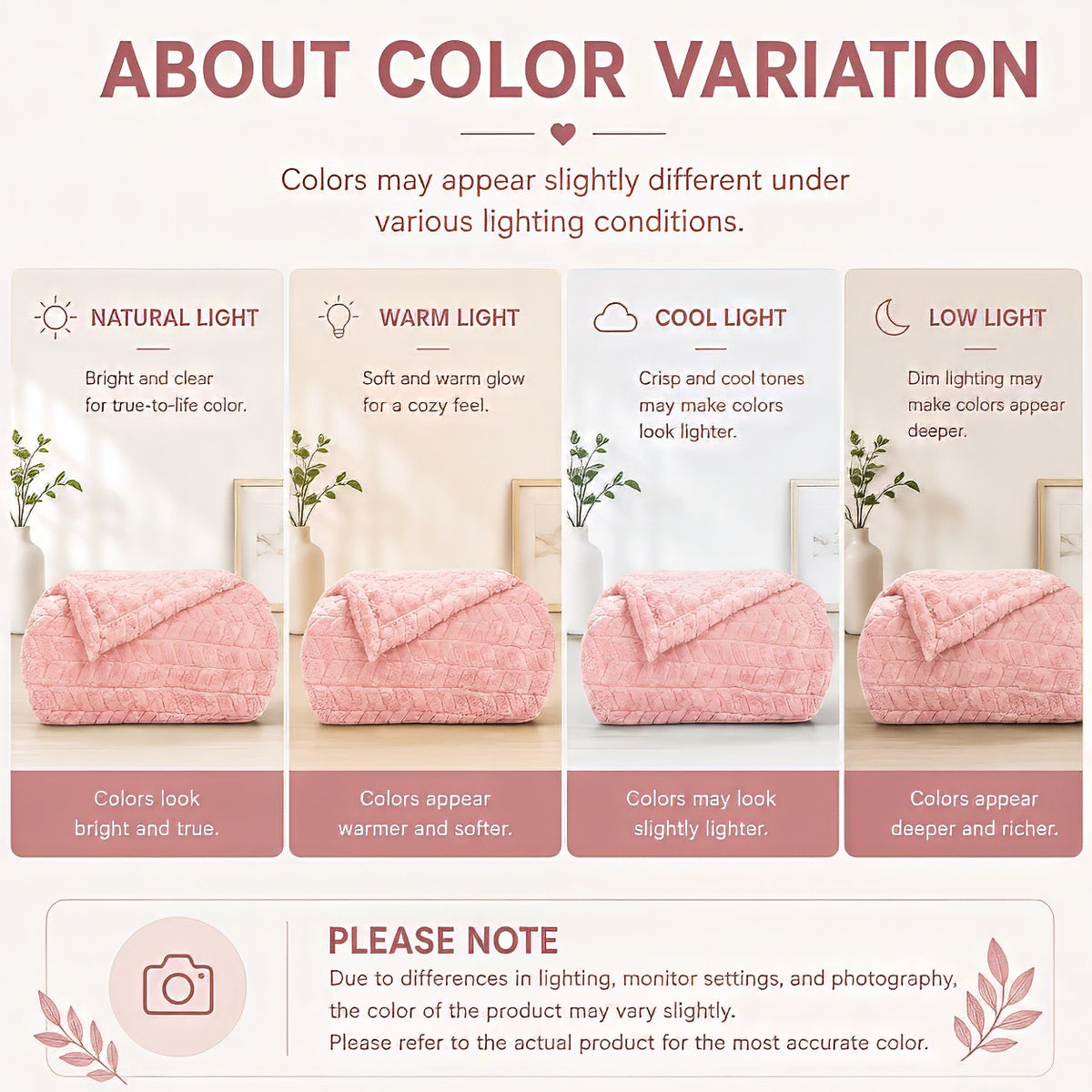 SUNNY HEAT Bed Blanket 78×90 Inches, Breathable and Cozy Microplush for Bed Sofa Couch, Suitable for All Seasons, Pink