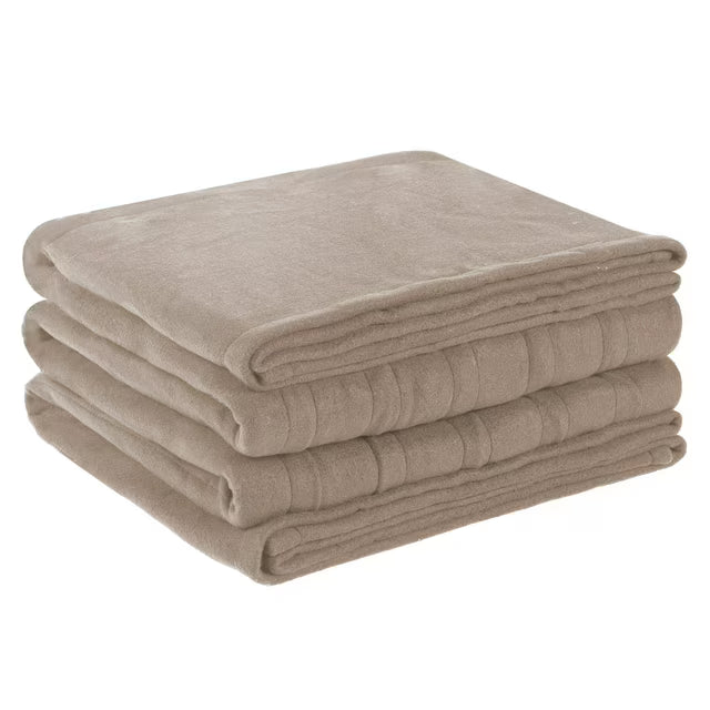 Heated Electric Blanket Twin Size 62''*84''-With 4 Heat Levels & 10 Hours Auto Off, Fast Heating Over-Heat Protection,Simple and Beautiful,Light Brown