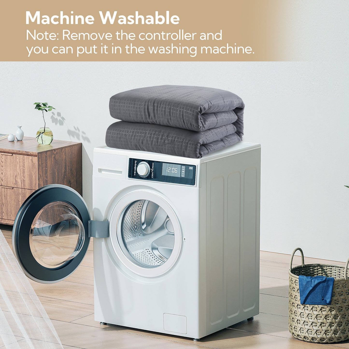 Electric Mattress Pad King Size 78''x80'' Polyester 4 Heating Levels & 10 Hour Auto Off,Stay Warm and Cozy All Night-Grey