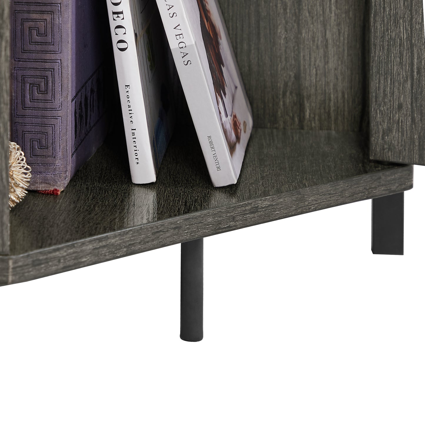 Corner Shelf 5-Tier with Storage,Corner cabinet Bookshelf Stand Storage Rack(Dark Grey)