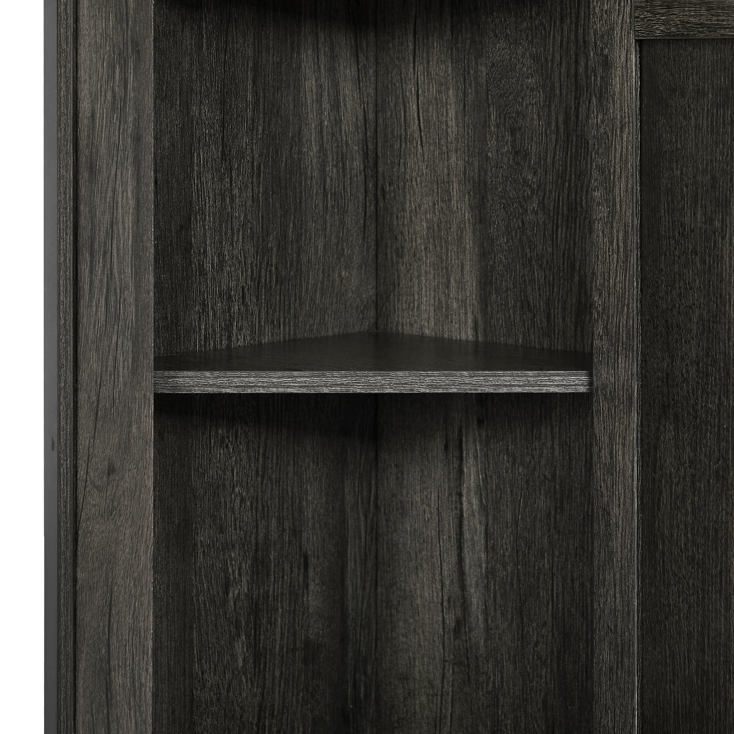 Corner Shelf 5-Tier with Storage,Corner cabinet Bookshelf Stand Storage Rack(Dark Grey)
