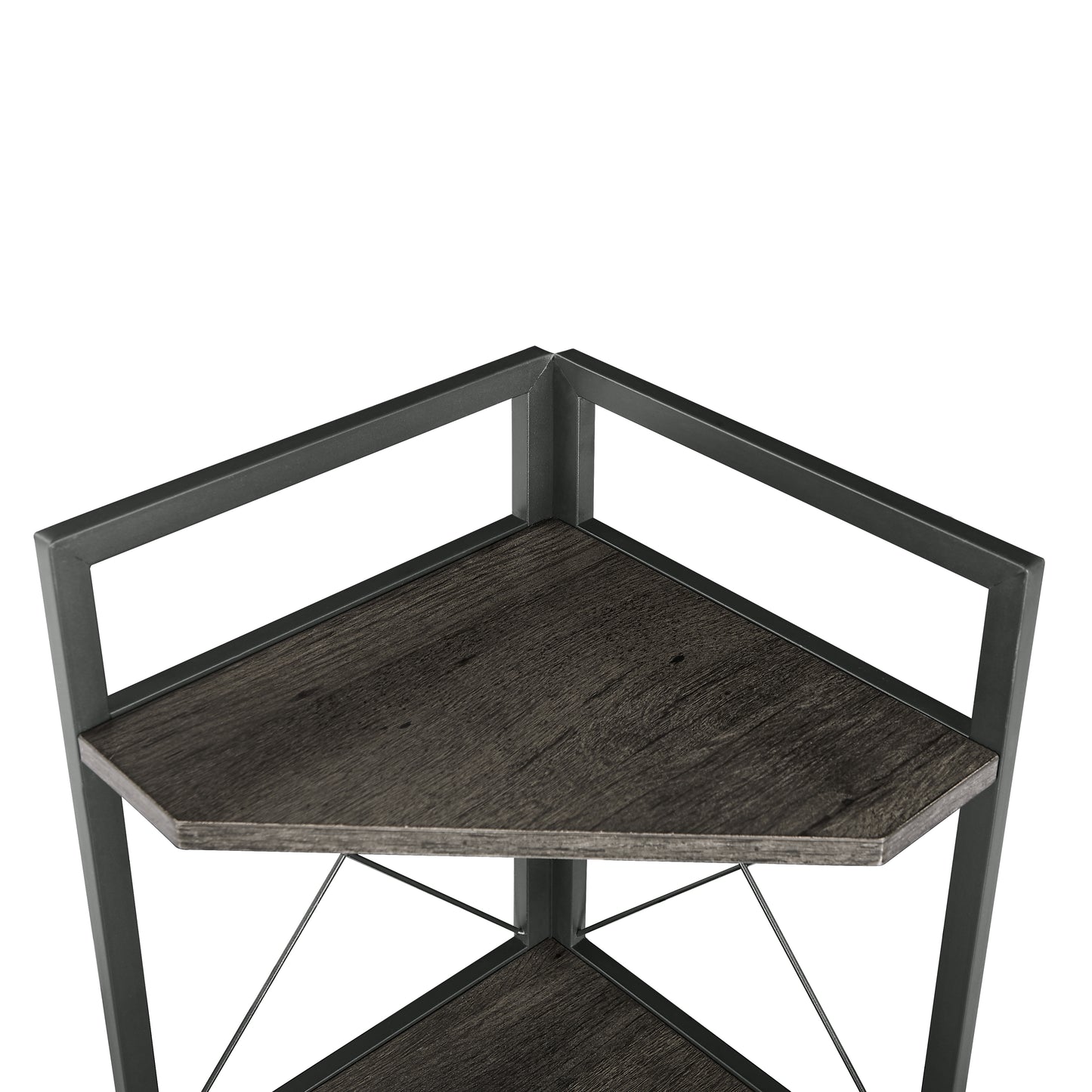 Corner Shelf 5-Tier with Storage,Corner cabinet Bookshelf Stand Storage Rack(Dark Grey)