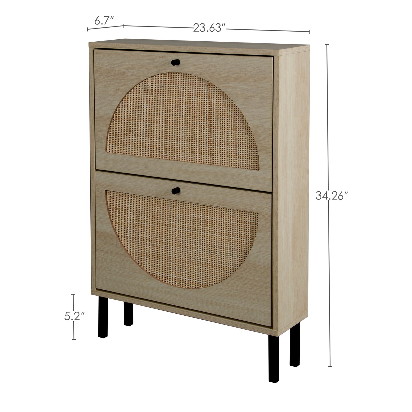 Natural rattan, Allen 2 door cabinet, shoe rack, double layer, suitable for living room