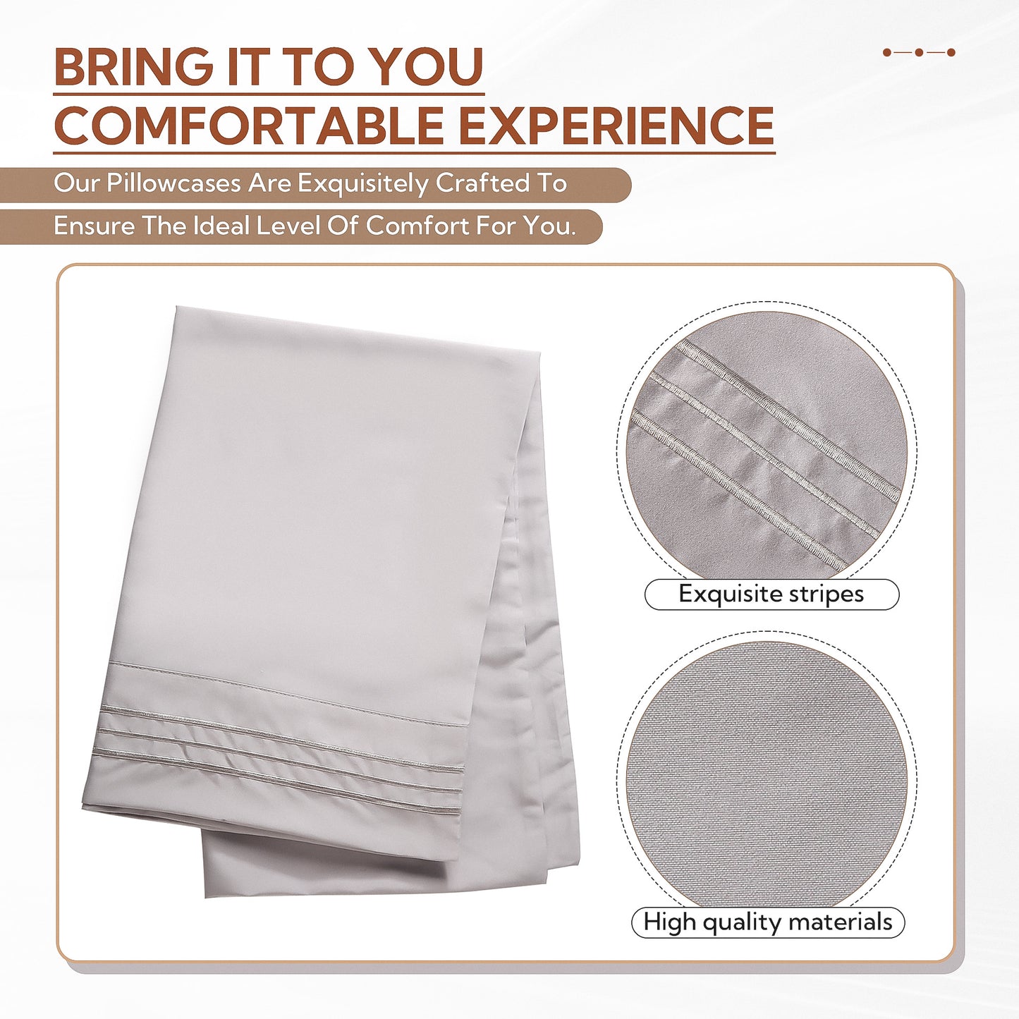 SUNNY HEAT Queen Bed Sheet Set, 4-Piece Deluxe Sheet Set, Easy Care Polyester Microfiber, Stretchable Elastic, Gray