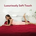 SUNNY HEAT Heated Electric Blanket Full Size 72''*84''-Super Soft And Cozy Electric Blanket With 4 Heat Levels 10 Hours Auto Off,ETL Certified, Garnet