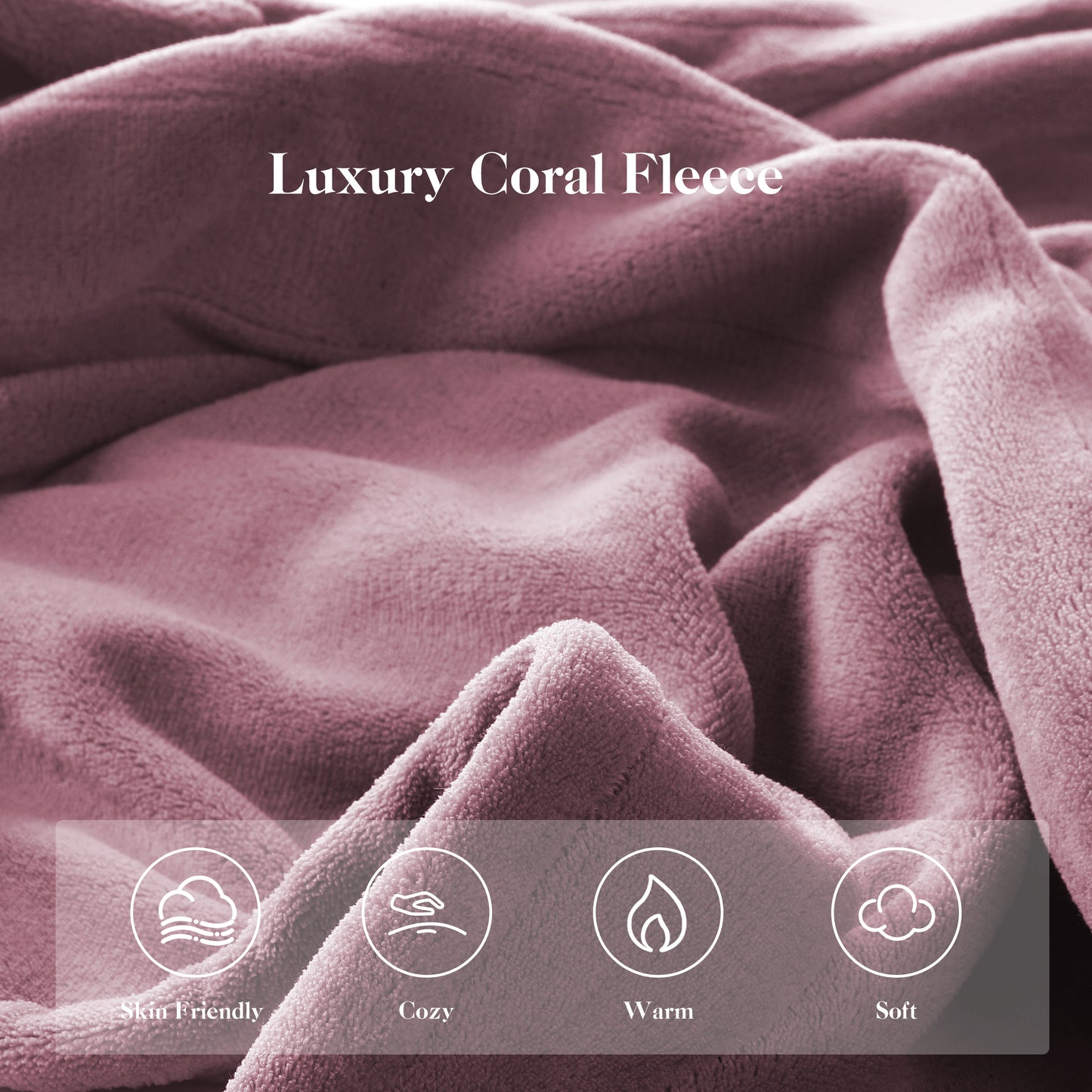 Electric Heated Blanket Coral Fleece 72" x 84" Full Size-4 Heating Settings & 10 Hours Auto Off, Breathable Machine Washable-Purple