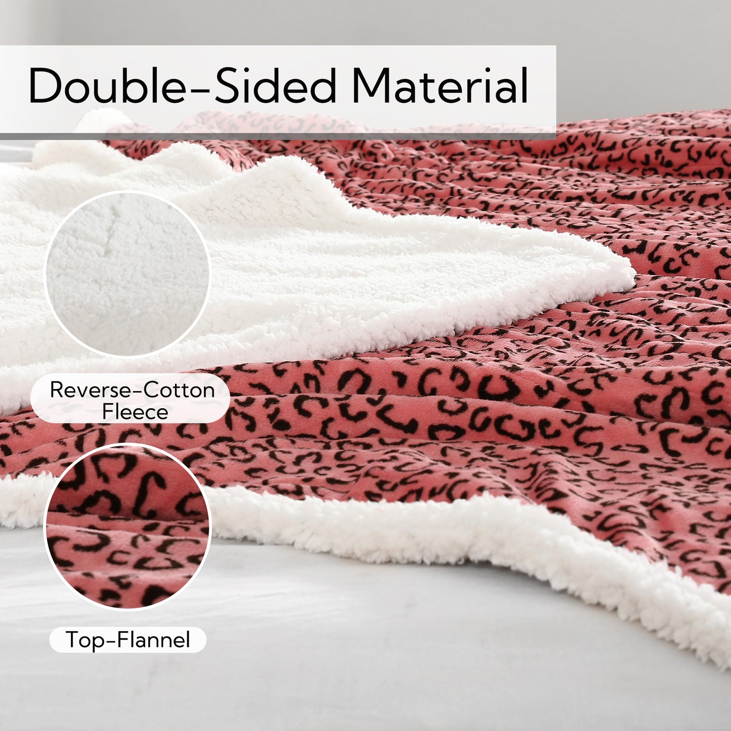SUNNY HEAT Heated Electric Blanket Full Size 72'' x 84'' 6 Heating Levels & 1-10 Hours Auto Off , Leopard Black & Red