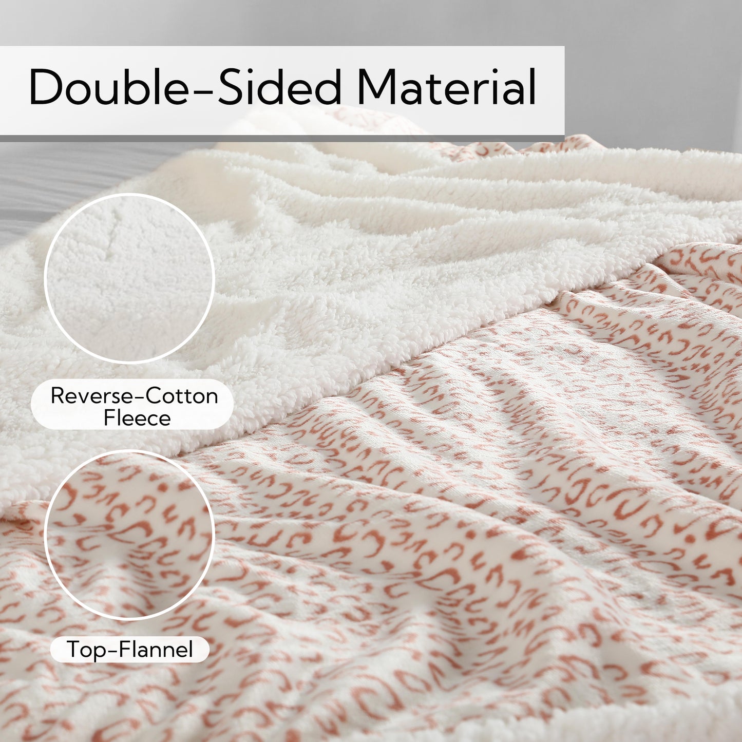 SUNNY HEAT Heated Electric Blanket Full Size 72'' x 84'' 6 Heating Levels & 1-10 Hours Auto Off , Leopard Brown & White