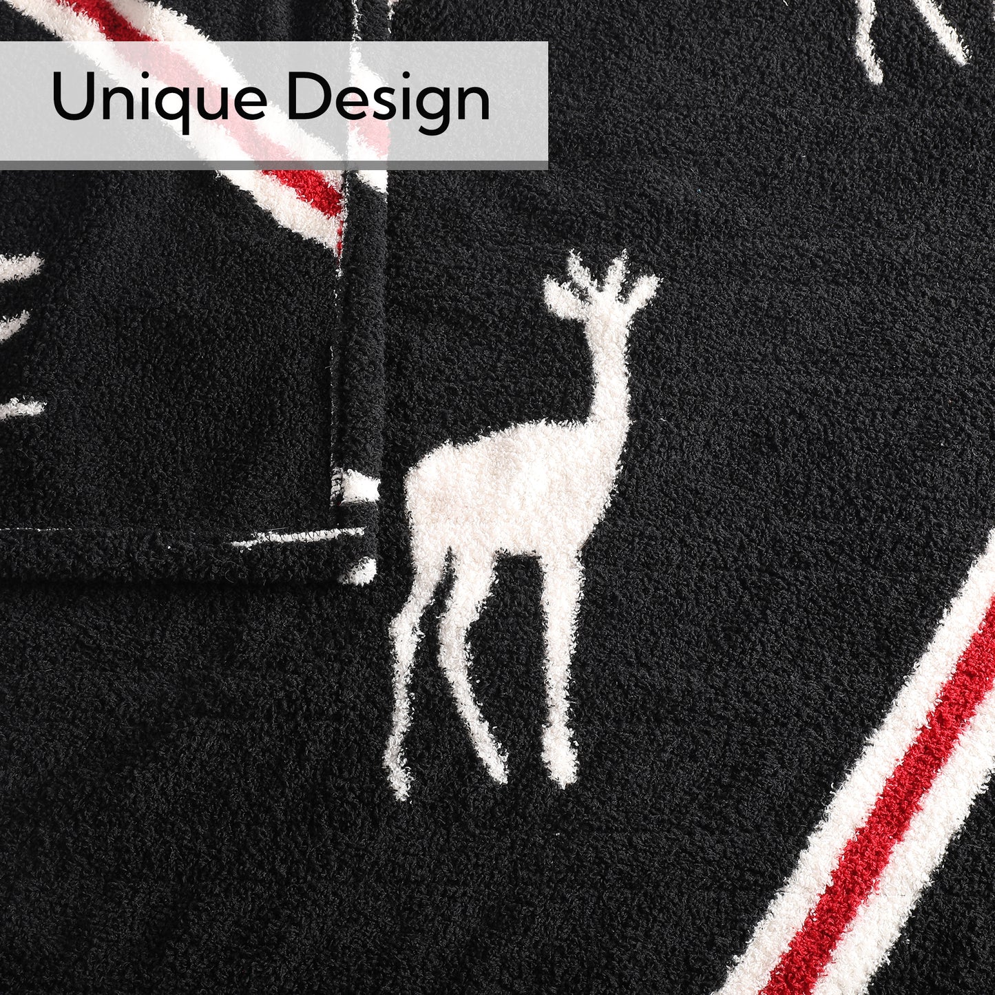 SUNNY HEAT Electric Heated Blanket Full size 72''x84'' Warm Machine Washable- black and white