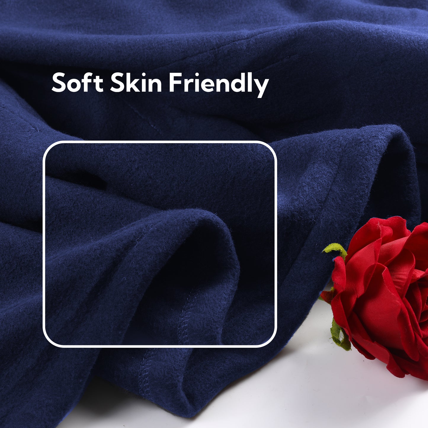 Heated Electric Blanket Full Size 72’’*84’’ - Super Soft And Cozy Heated Blanket With 4 Heat Levels 10 Hours Auto Off, ETL Certification, Dark Blue
