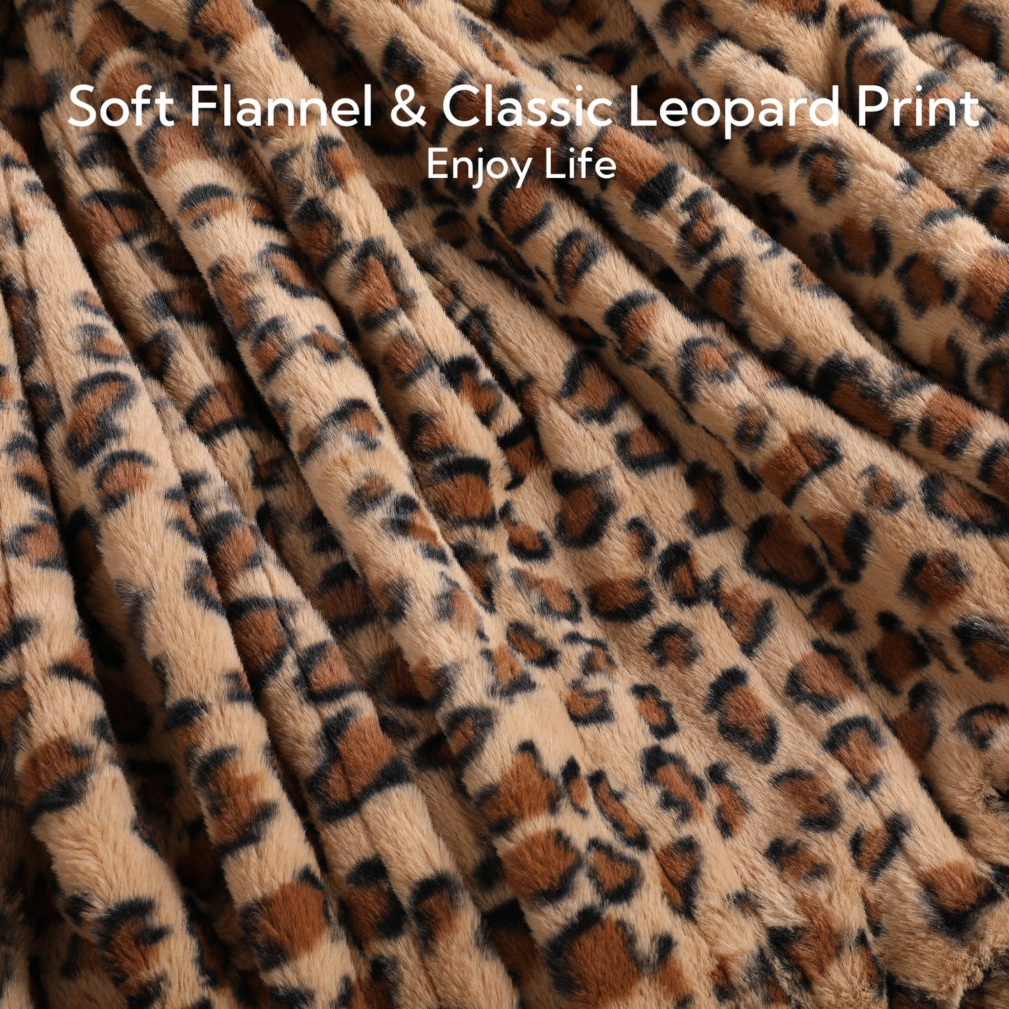 SUNNY HEAT Electric Heated Blanket Full Size 72"x 84" Soft Flannel with 9 Levels Heating & 10Hs Auto off, Machine Washable, Classic Leopard Print