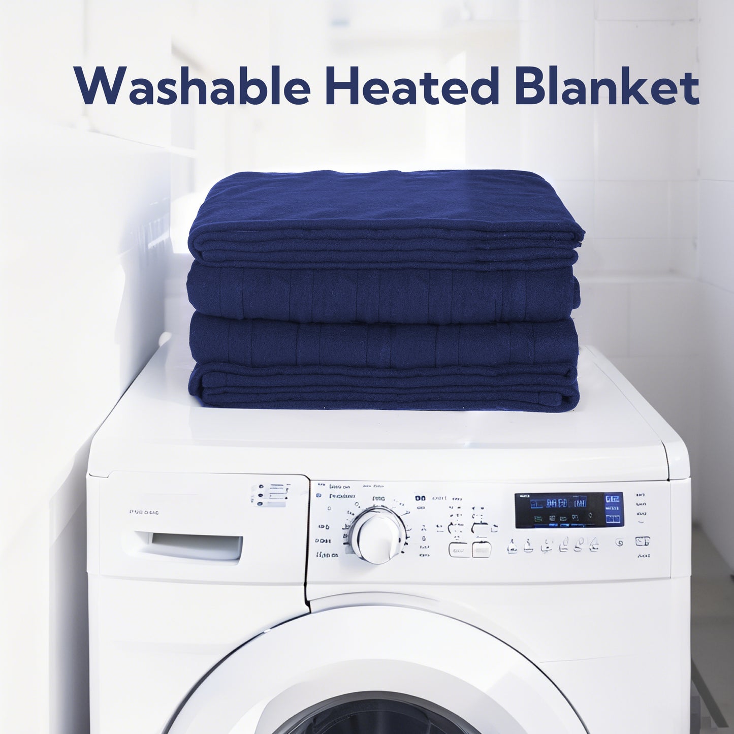 Heated Electric Blanket Full Size 72’’*84’’ - Super Soft And Cozy Heated Blanket With 4 Heat Levels 10 Hours Auto Off, ETL Certification, Dark Blue