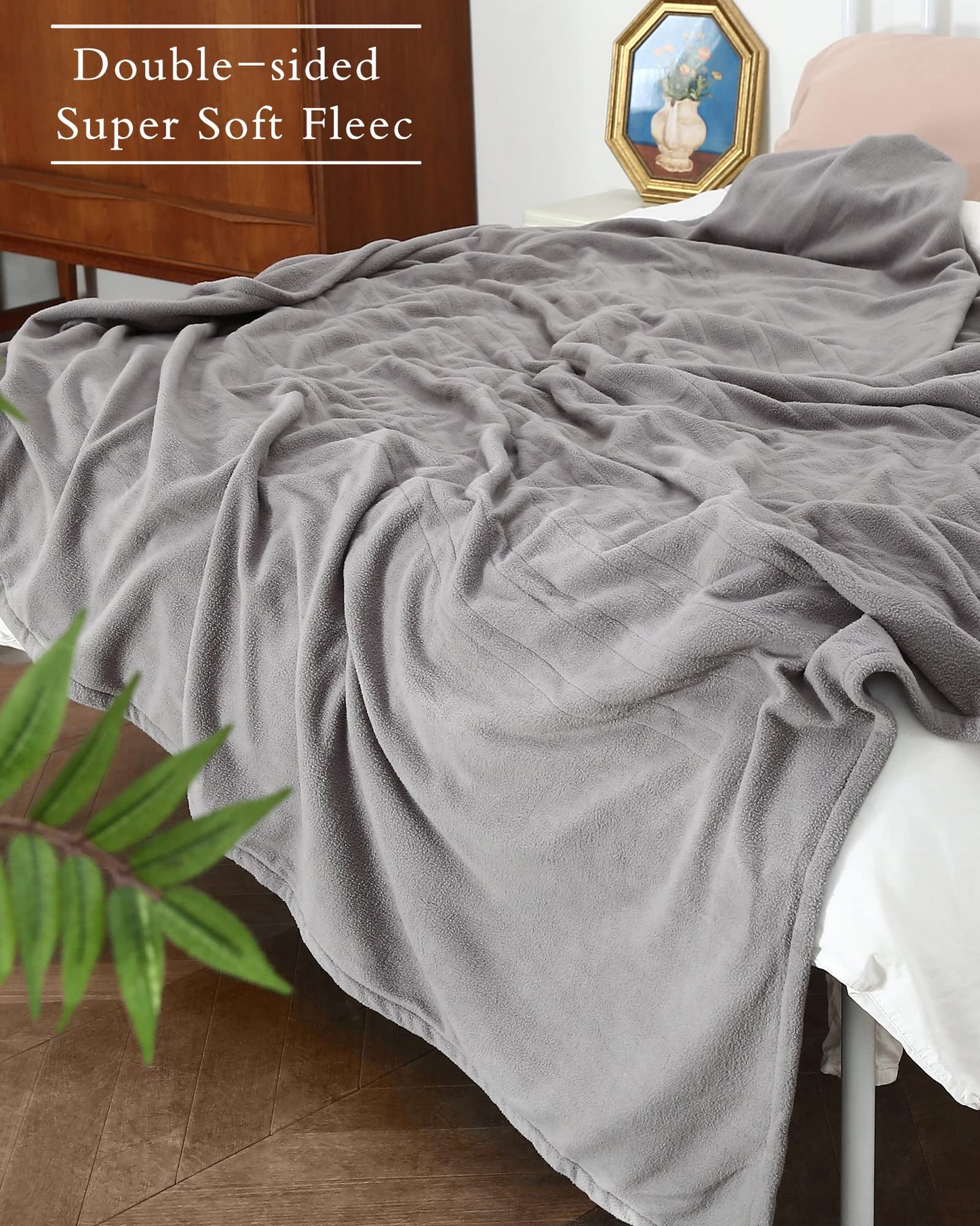 Electric Heated Blanket 72"x84" Full Size Warm for Whole Body, 4 Heating Levels and 10 Hours Auto-off Overheating Protection Machine Washable - Grey