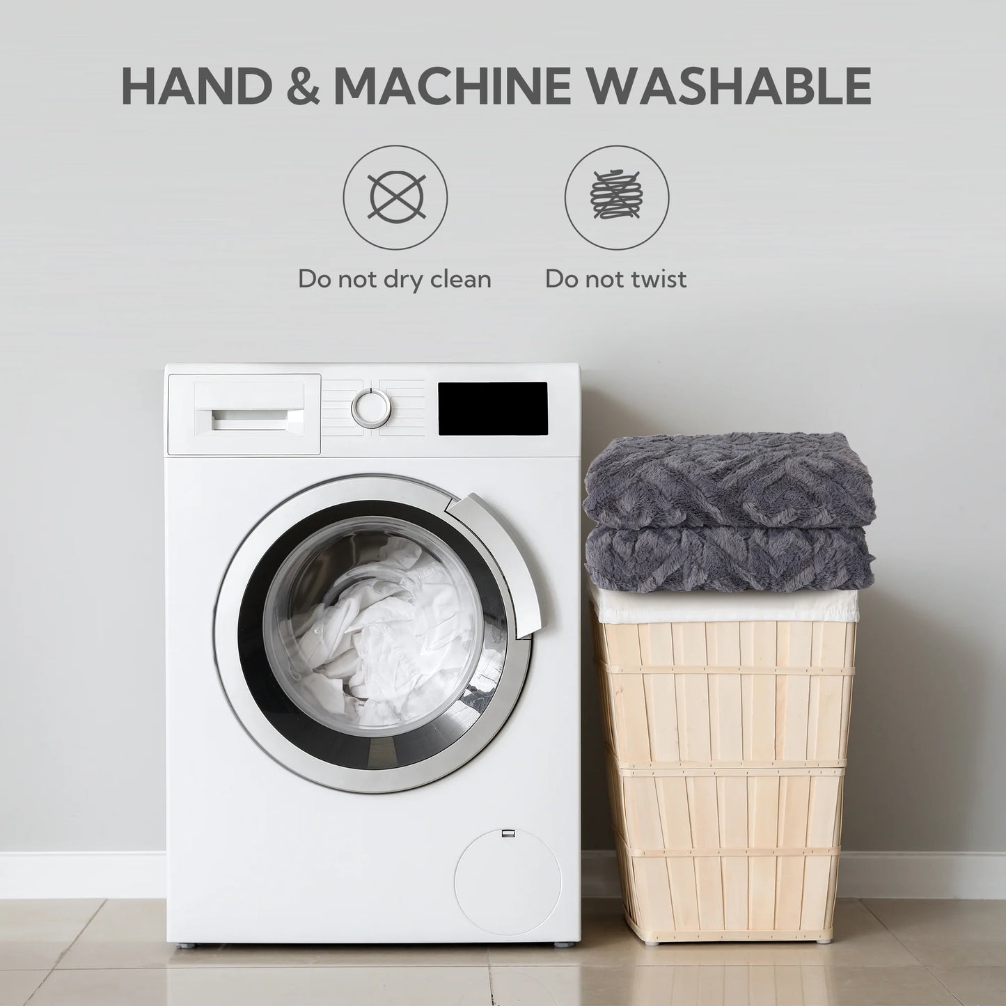 SUNNY HEAT Electric Heated Blanket 50'' x 60'', Soft and Lightweight Flannel Electric Blanket, Light Grey