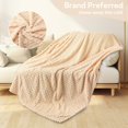 SUNNY HEAT Flannel Blanket Queen Size Luxury Bed Blanket, All Season Comfort, Skin Friendly & Lightweight, White