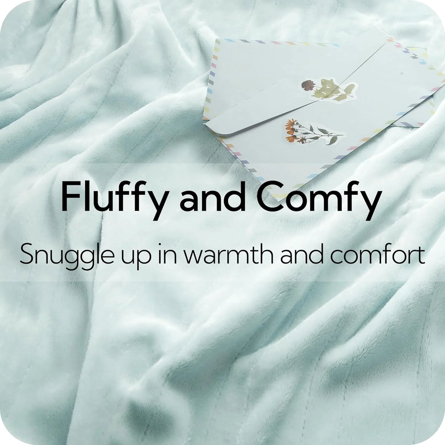 SUNNY HEAT Electric Heated Blanket Flannel King Size 90" x 100" Dual Control, 4 Heating Settings & 10 Hours Auto Off, Green