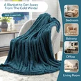 SUNNY HEAT Sherpa Blanket Queen Size 60''x80'' All-Season Ultra Soft Bed Blanket Couch, Bed, Sofa, Travel Use, Lake Blue