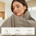 Heated Electric Blanket Twin Size 62''*84''-With 4 Heat Levels & 10 Hours Auto Off, Fast Heating Over-Heat Protection,Simple and Beautiful,Light Brown