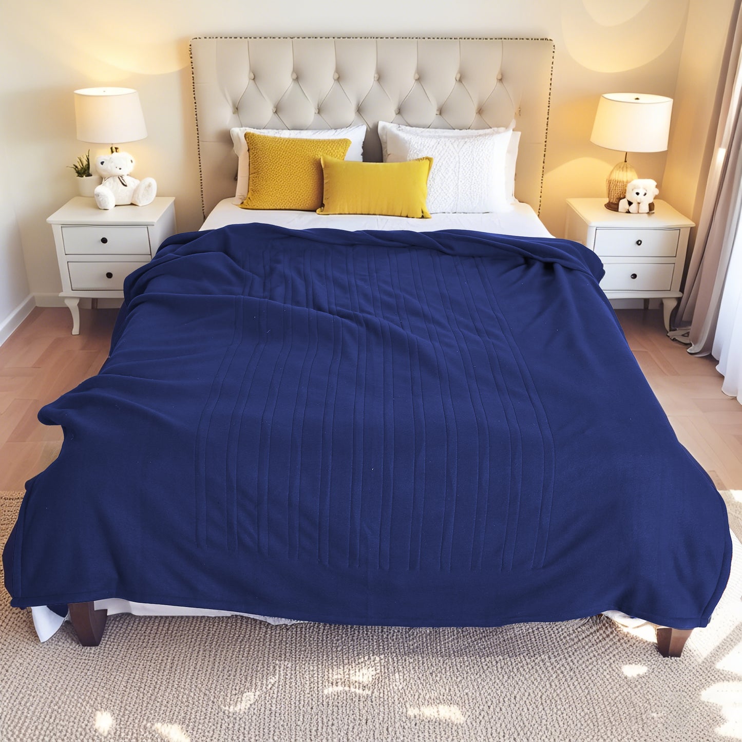 Heated Electric Blanket Full Size 72’’*84’’ - Super Soft And Cozy Heated Blanket With 4 Heat Levels 10 Hours Auto Off, ETL Certification, Dark Blue
