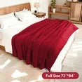 SUNNY HEAT Heated Electric Blanket Full Size 72''*84''-Super Soft And Cozy Electric Blanket With 4 Heat Levels 10 Hours Auto Off,ETL Certified, Garnet