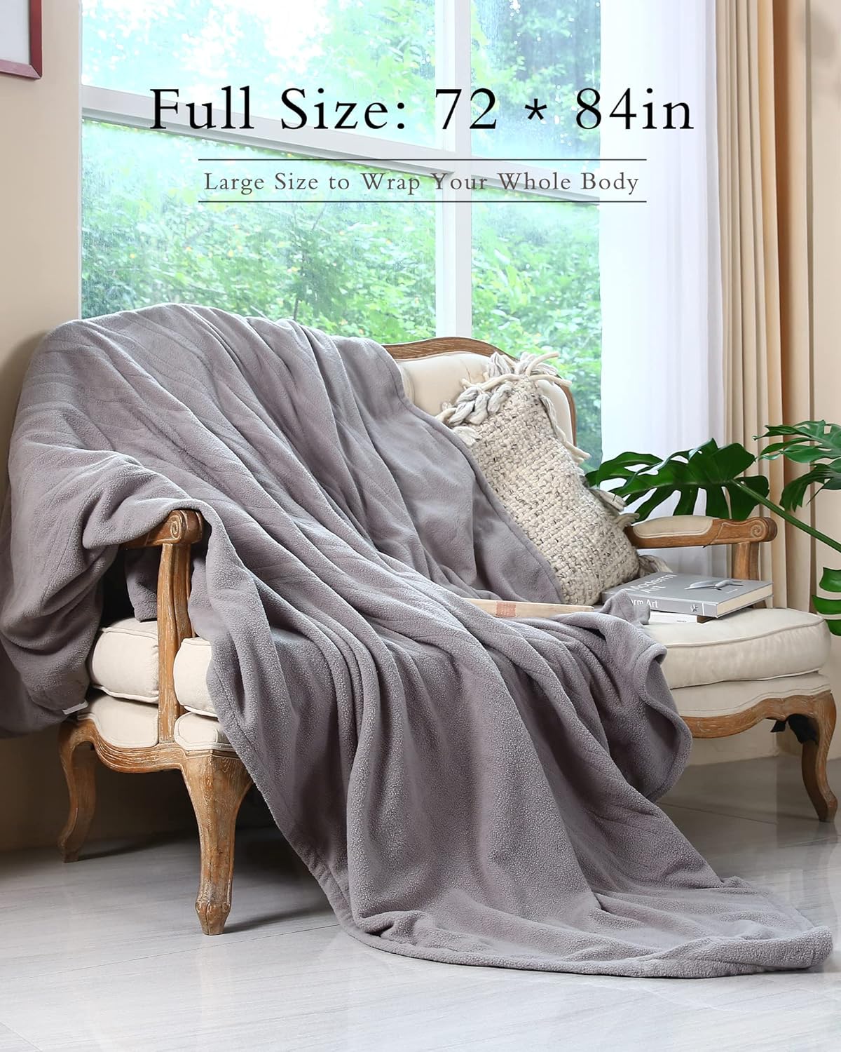 Electric Mattress Pad Full Size 54'' × 75'', Dual Controllers, 4 Heating Levels & 10 Hour Auto Shut Off, Elastic Deep Pocket, Warm and Soft Comfort Fabric, Machine Washable, Grey