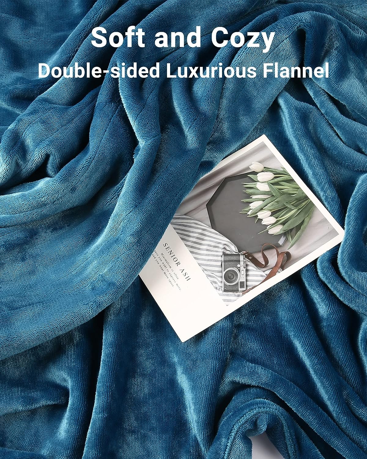 SUNNY HEAT Electric Heated Blanket Flannel 72" x 84" Full Size-4 Heating Settings & 10 Hours Auto Off, Cozy Machine Washable-Teal