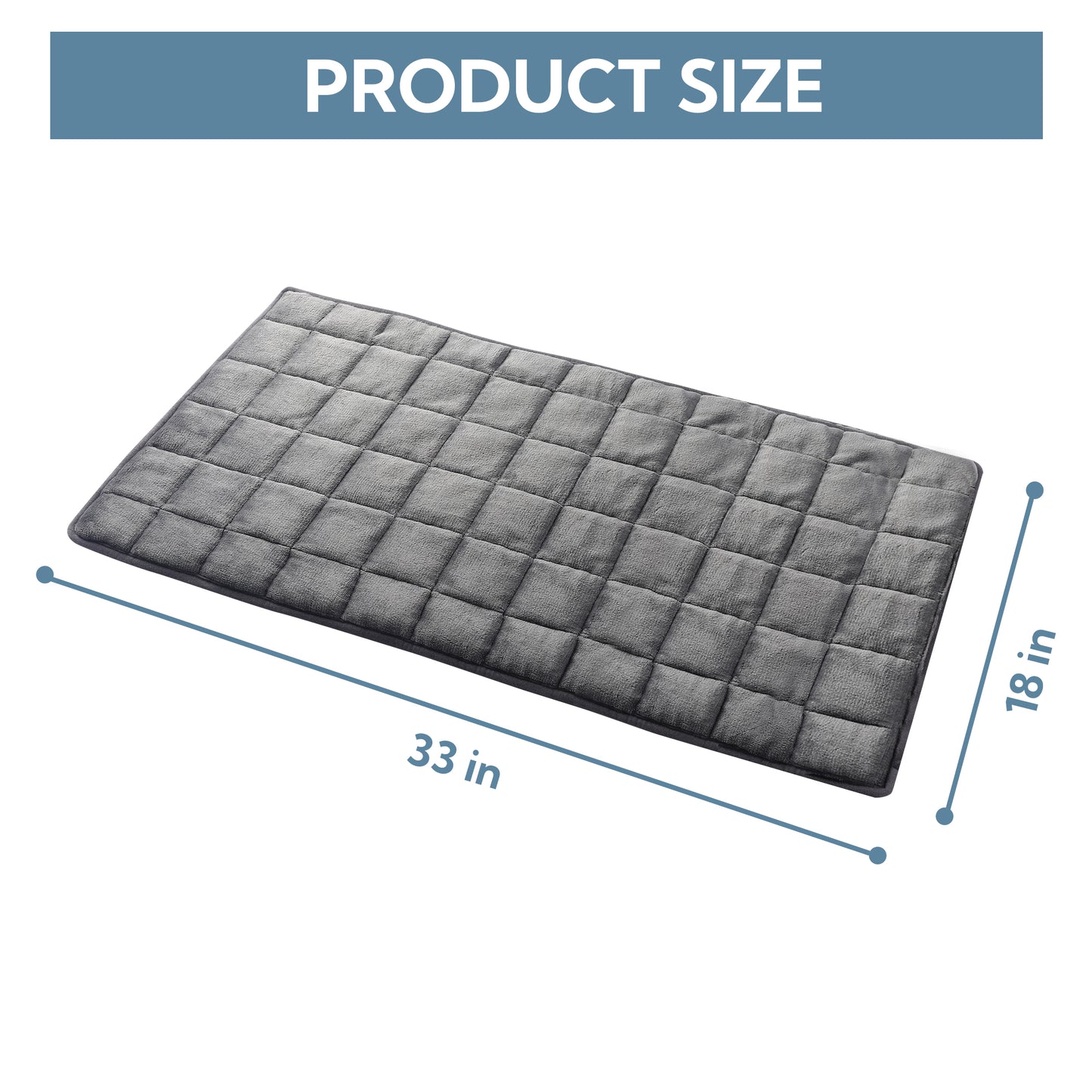 SUNNY HEAT Weighted Checkerboard Soft Flannel Electric Heating Pad - 18x33 inches Gray, Relieve Body Aches (1 Piece)