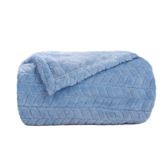 SUNNY HEAT Bed Blanket 59×78 Inches, Breathable and Cozy Microplush for Bed Sofa Couch, Suitable for All Seasons, Light Sky Blue