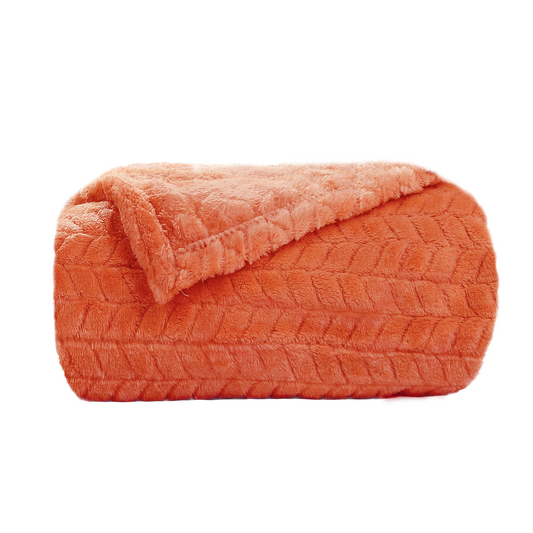 SUNNY HEAT Bed Blanket 59×78 Inches, Breathable and Cozy Microplush for Bed Sofa Couch, Suitable for All Seasons, Pumpkin
