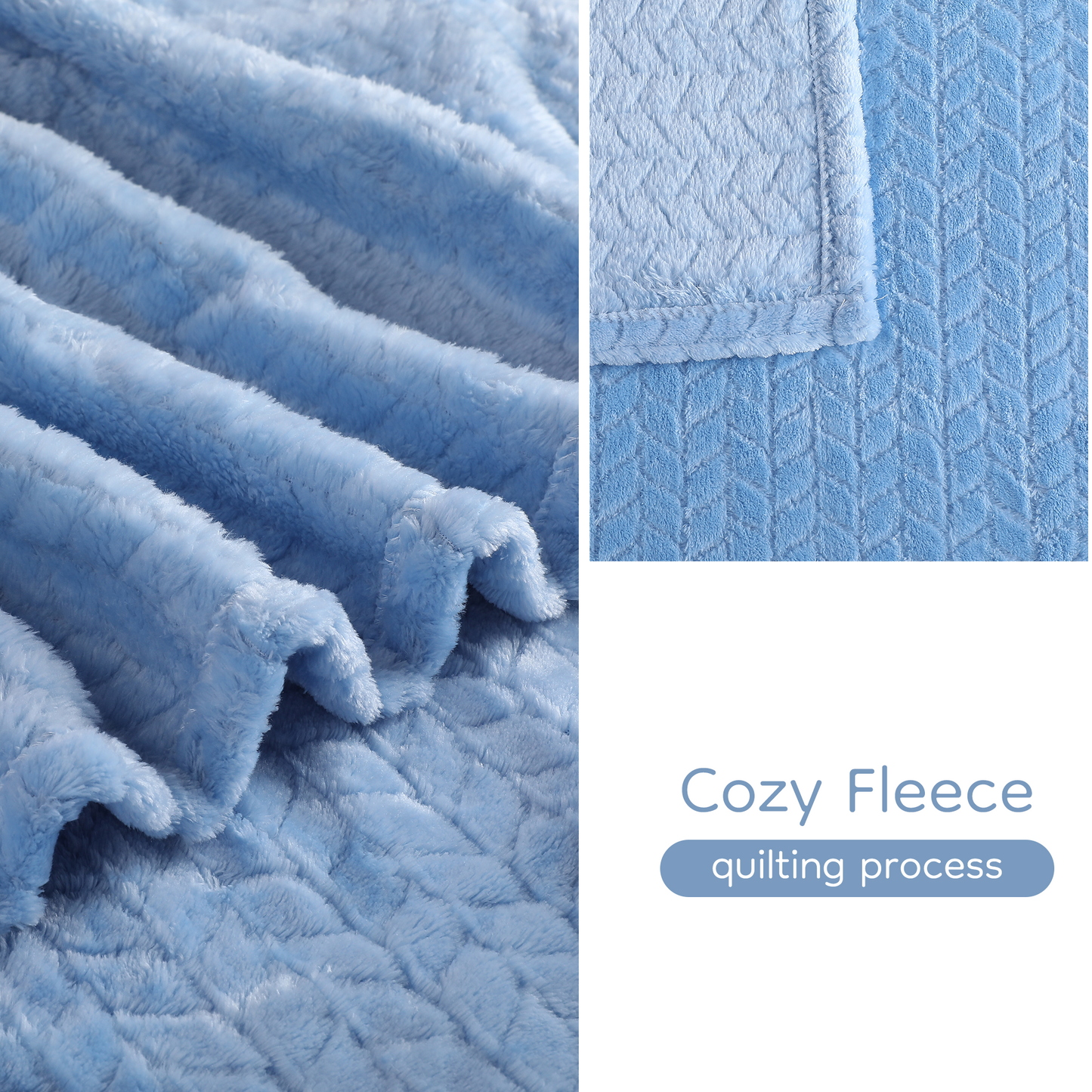 SUNNY HEAT Bed Blanket 59×78 Inches, Breathable and Cozy Microplush for Bed Sofa Couch, Suitable for All Seasons, Light Sky Blue