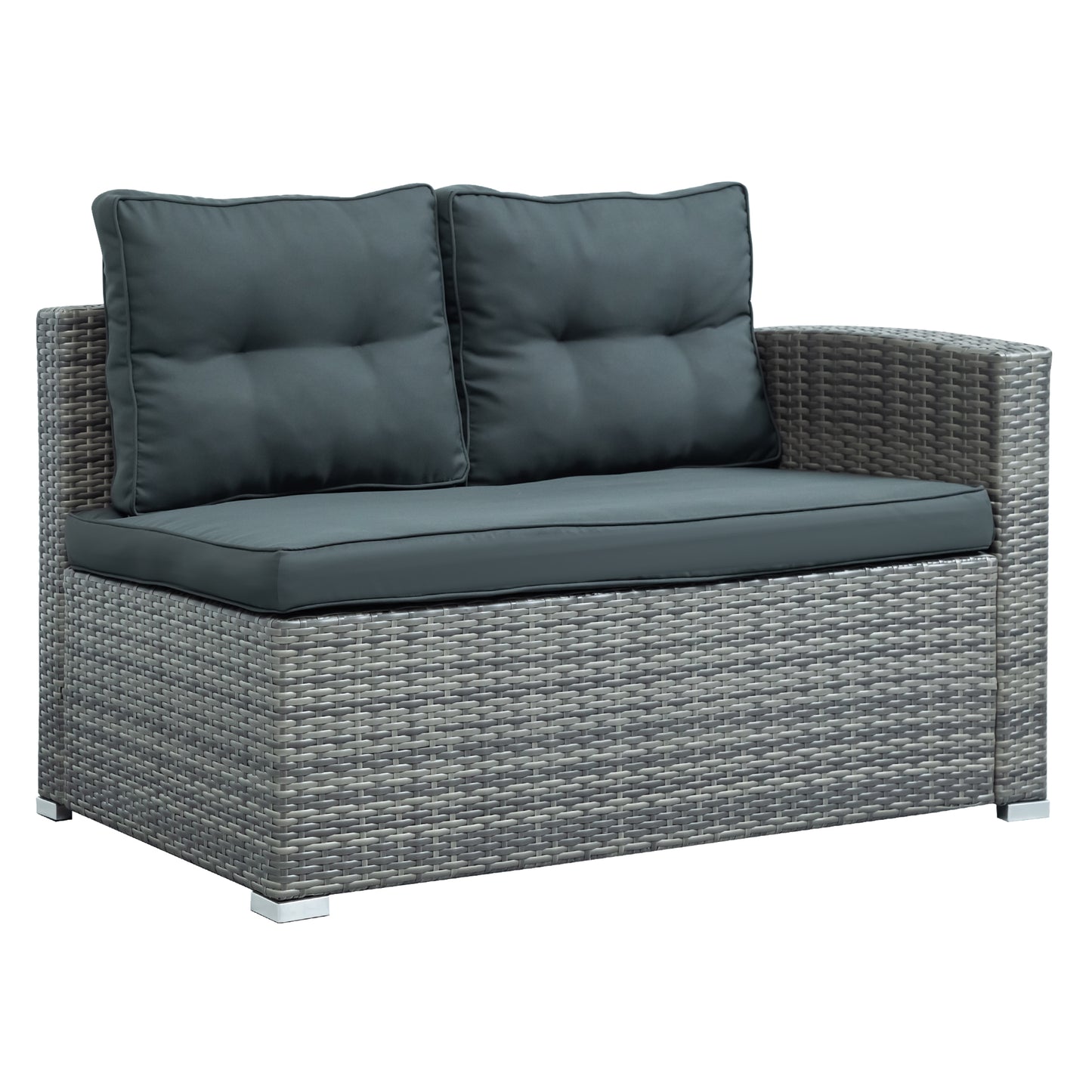 U_STYLE Outdoor Furniture Sofa Set with Large Storage Box