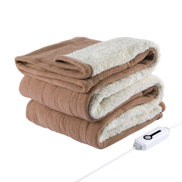SUNNY HEAT Electric Heated Blanket 50'' x 60'', Soft and Comfortable Sherpa Electric Blanket, Linen