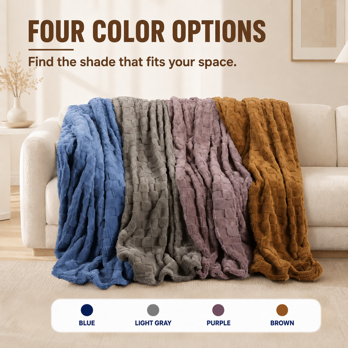 SUNNY HEAT Sherpa Blanket Twin Size 60"x80", Summer Lightweight All-Season Ultra Soft Bed Blanket for Couch, Bed, Sofa, Travel Use, Gift, Brown