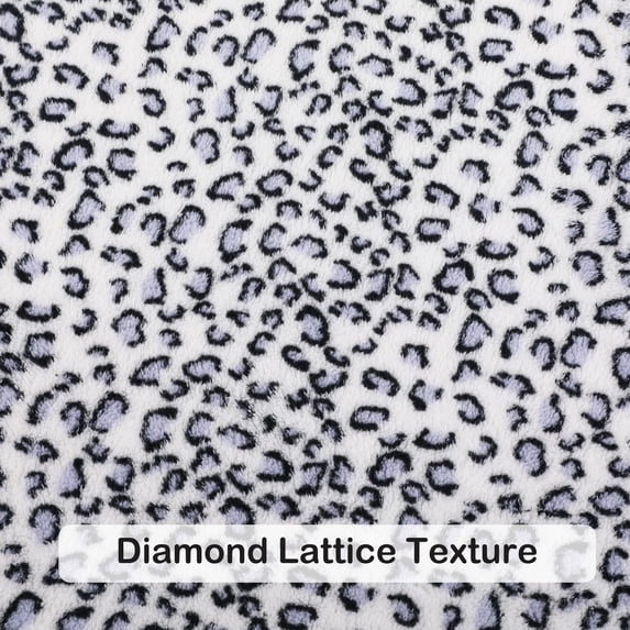 SUNNY HEAT Leopard Print Bed Blanket 28×40 Inches, Breathable Cozy Microplush, for Bed Sofa Couch Recliner, for Pet Dog Cats, All Seasons Use, Leopard Blue White