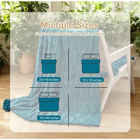 SUNNY HEAT Bed Blanket 28×40 Inches, Breathable Cozy Microplush, for Bed Sofa Couch Recliner, for Pet Dog Cats, All Seasons Use, Blue