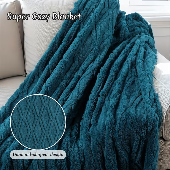 SUNNY HEAT Bed Blanket 28×40 Inches, Breathable Cozy Microplush, for Bed Sofa Couch Recliner, for Pet Dog Cats, All Seasons Use, Blue