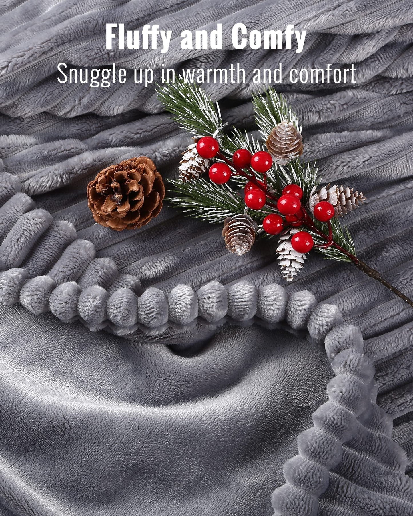 SUNNY HEAT Heated Electric Blanket Soft Flannel Full Size 72" x 84", Fast Heat, 10 Heating Settings & 12 Hours Auto Shut-off, Grey