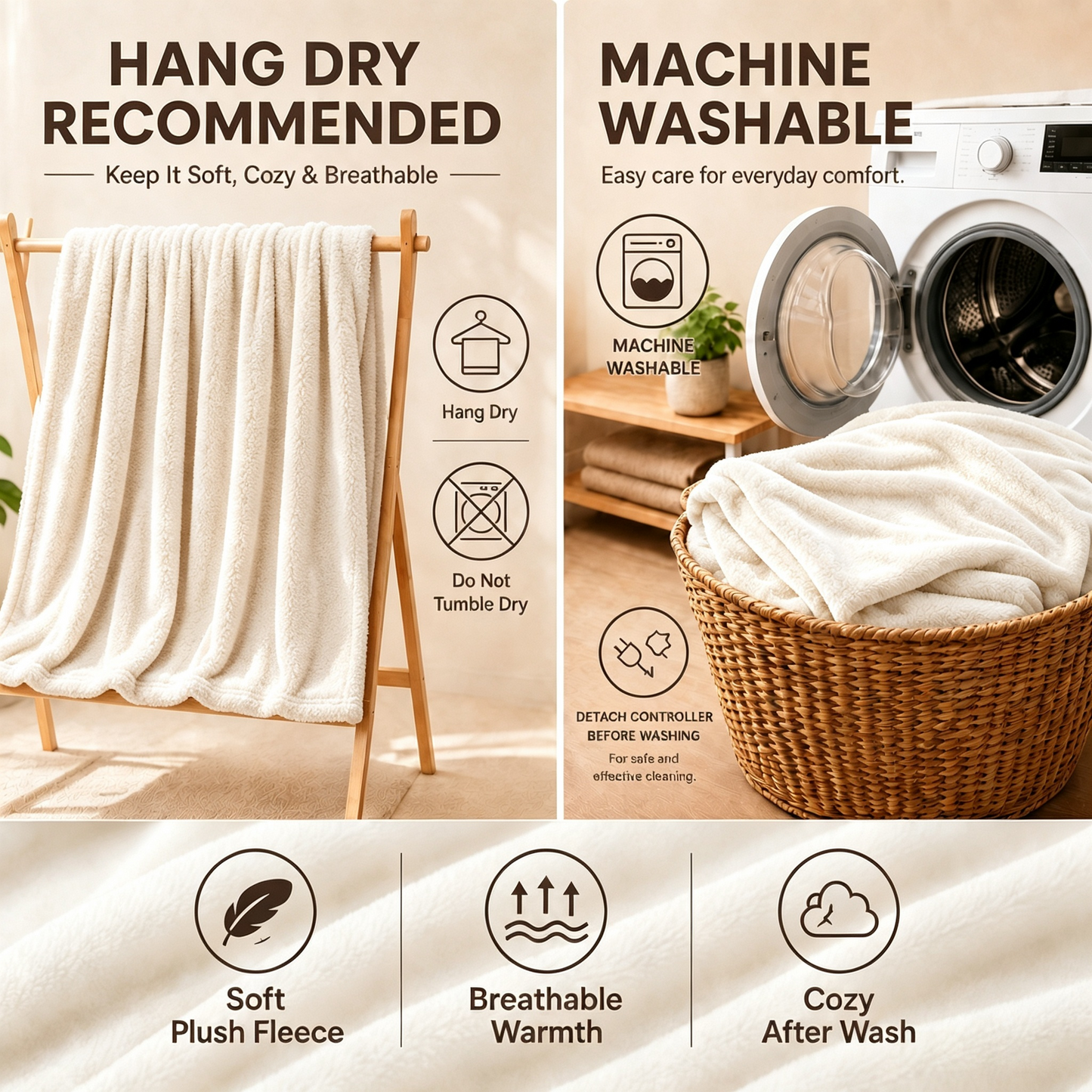 SUNNY HEAT Electric Heated Blanket Flannel 84" x 90" Queen Size-4 Heating Settings & 10 Hours Auto Off, Cozy Machine Washable-White