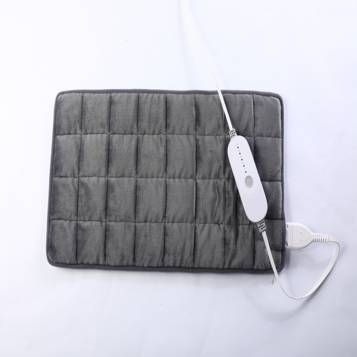 SUNNY HEAT Weighted Checkerboard Soft Flannel Electric Heating Pad - 18x33 inches Gray, Relieve Body Aches (1 Piece)