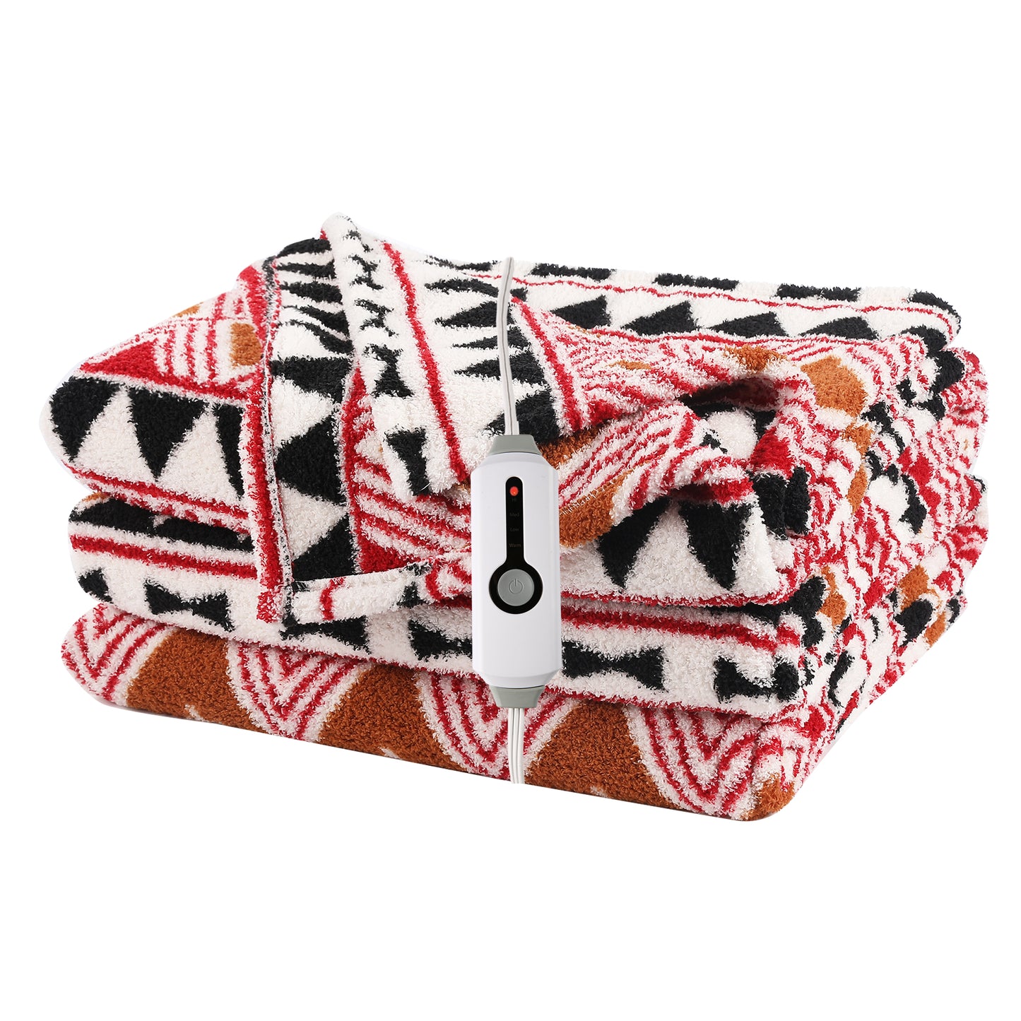 SUNNY HEAT Electric Heated Blanket Throw size 50''x60'' Warm Machine Washable- Multi‑color