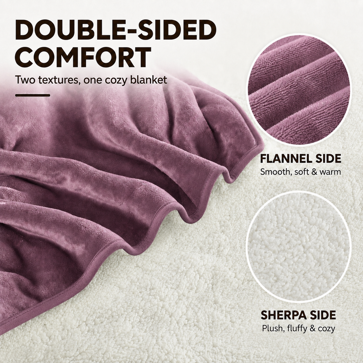 SUNNY HEAT Heated Electric Blanket King 90"×100", 10 Heat Settings, 1-12 Hour Auto Off, Washable, Berry
