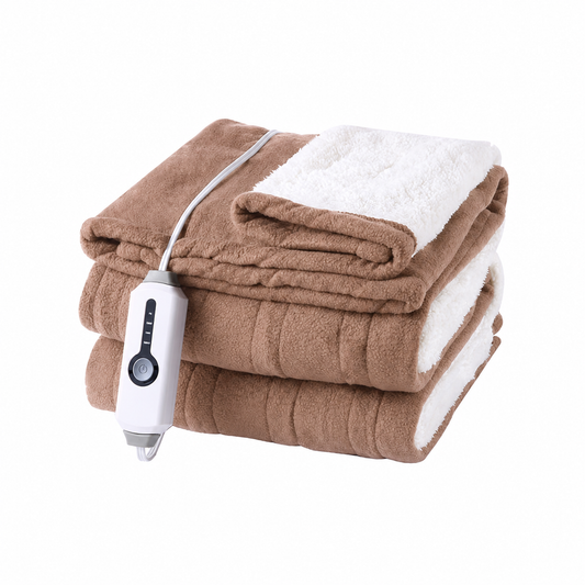 SUNNY HEAT Electric Heated Blanket 50'' x 60'', Soft and Comfortable Sherpa Electric Blanket, Linen