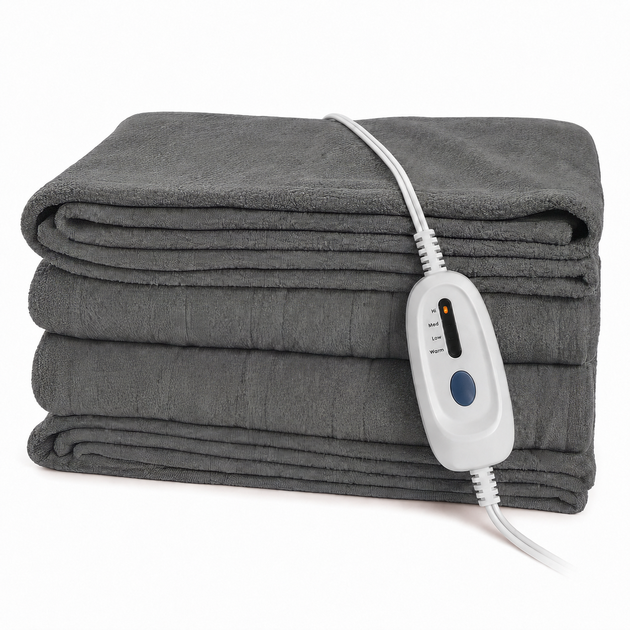 Electric Heated Blanket 62'' x 84'' Twin Size Polar Fleece – Machine Washable, Fast Heating & Overheat Protection, Multi-Scenario Use, Light Gray