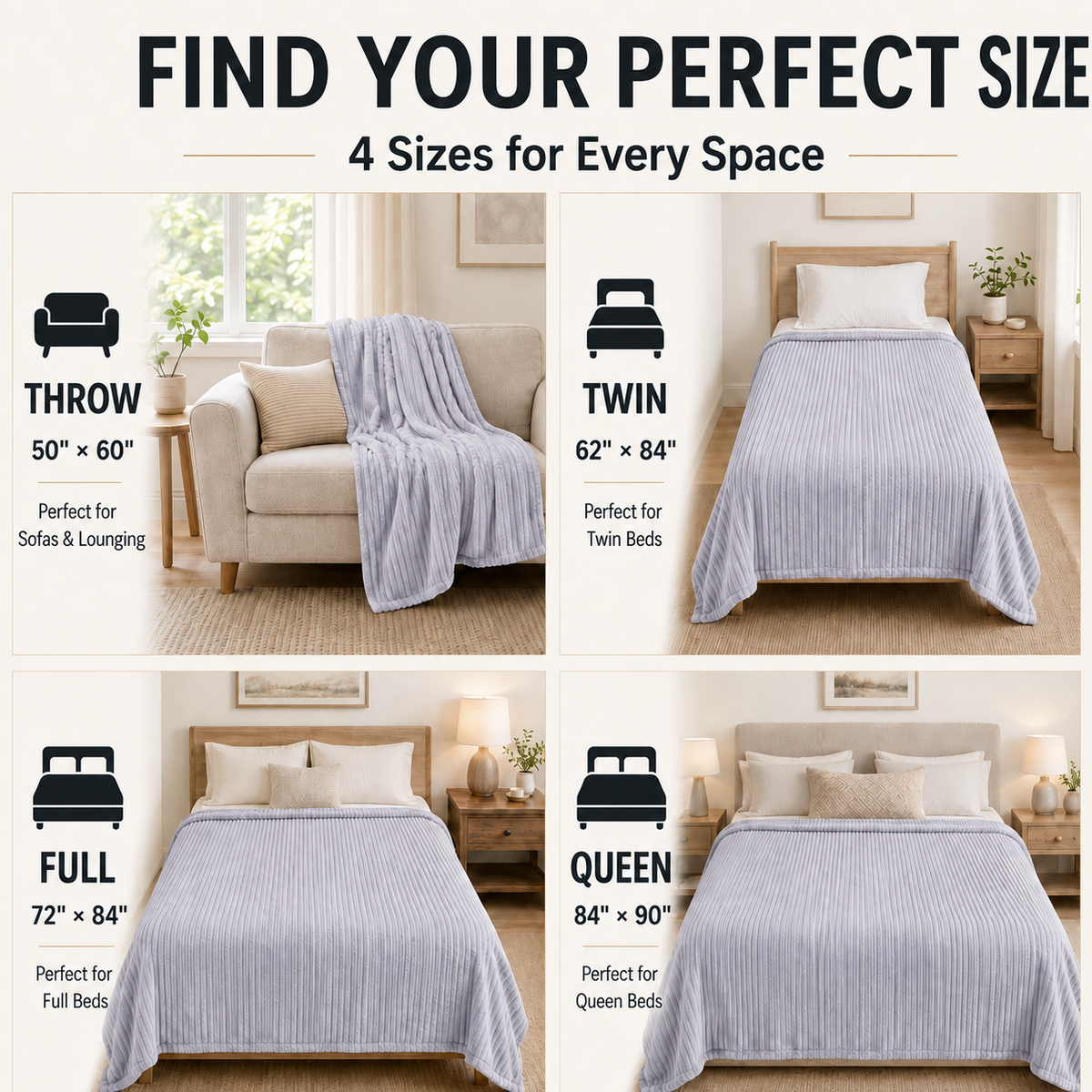 SUNNY HEAT Heated Electric Blanket Soft Flannel Full Size 72" x 84", Fast Heat, 10 Heating Settings & 12 Hours Auto Shut-off,Light Grey