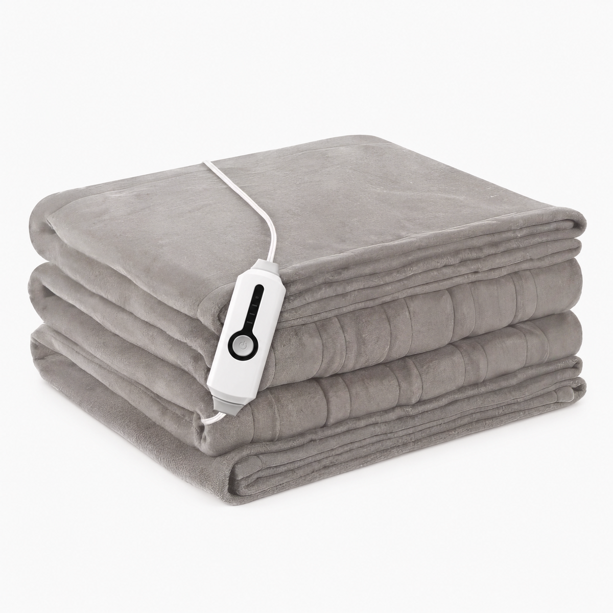 SUNNY HEAT Heated Electric Blanket Twin Size 62''x84''- 4 Heat Levels & 10 Hours Auto Off, Fast Heating & Over-Heat Protection, Light Grey