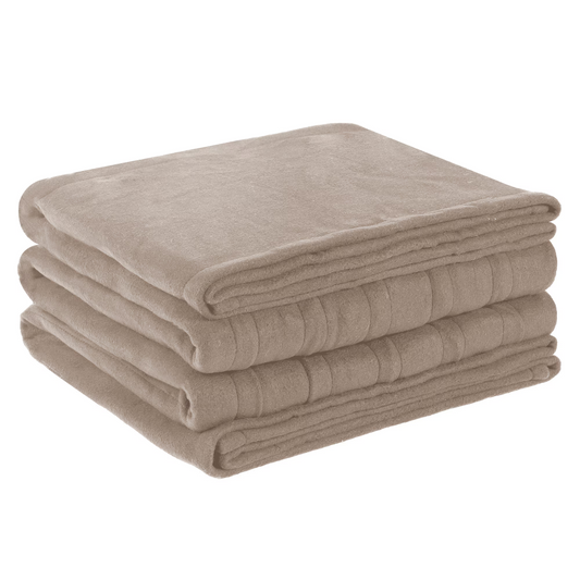 SUNNY HEAT Heated Electric Blanket Full Size 72''x84''- 4 Heat Levels & 10 Hours Auto off, Fast Heating & Over-Heat Protection, Light Brown