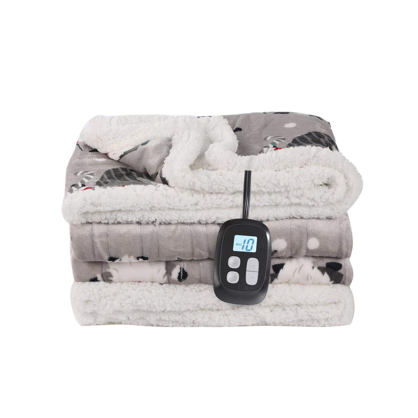 SUNNY HEAT Heated Electric Blanket Full Size 72'' x 84'' 6 Heating Levels & 1-10 Hours Auto Off , Machine Washable,Starlight Christmas