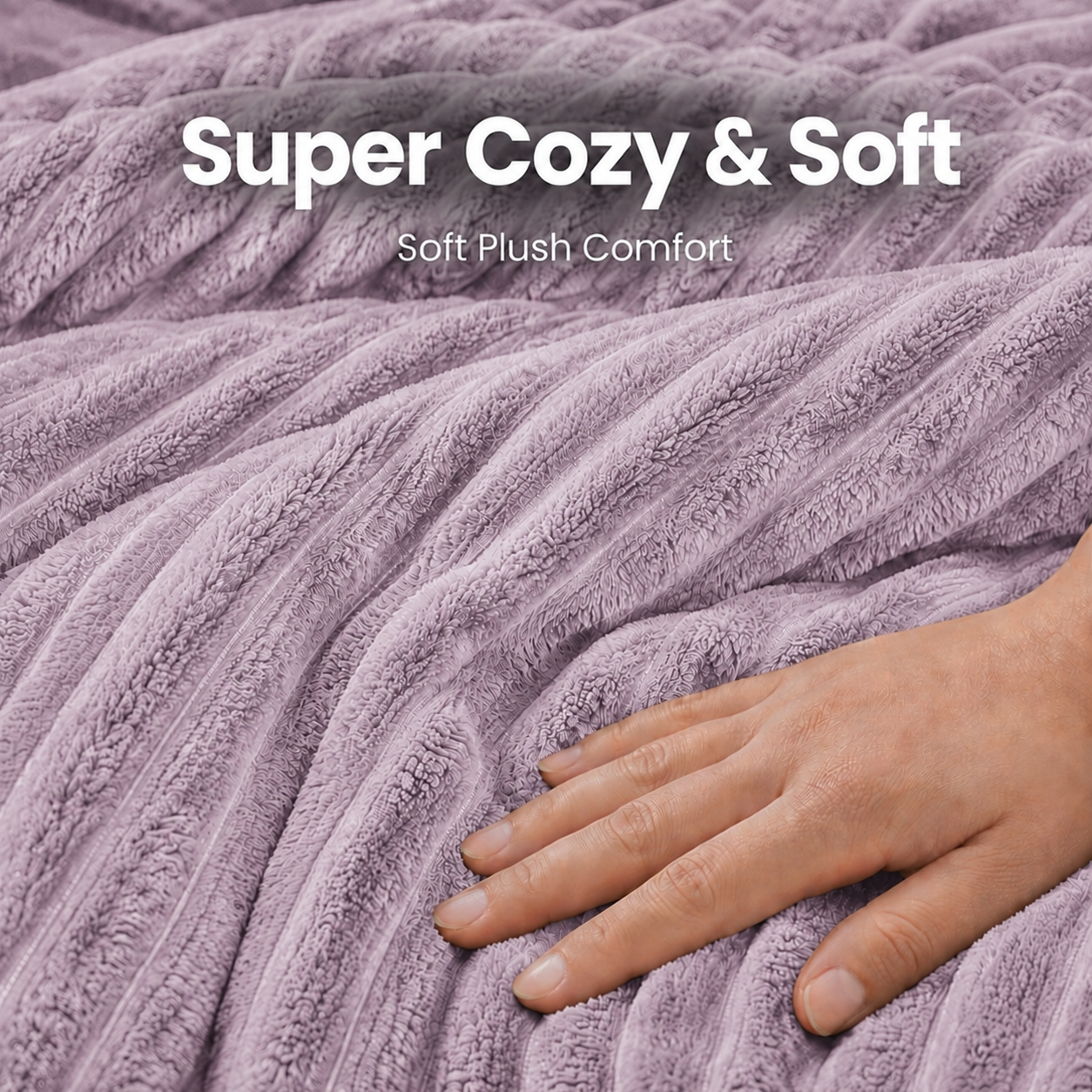 Heated Electric Blanket Ribbed Flannel 72"x84" Full Size - 10 Heating Settings & 12 Hours Auto off, Thick and Warm Washable - Purple